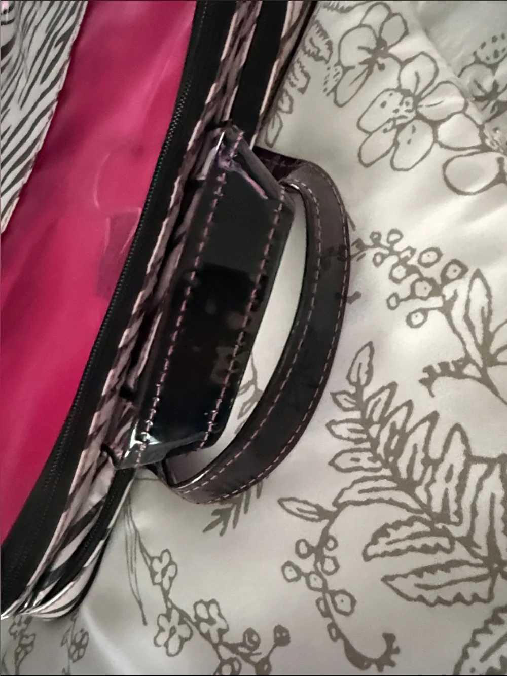 Pink Zebra Print Travel Tote Bag - Women